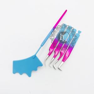 Pinzas de Punta plateada Ombre recién llegadas, pinzas de extensión de pestañas de etiqueta privada de acero inoxidable, polvo sostenible probado a mano - Product Image 5