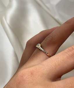 Bagues empilables en diamant, serti clos, marquise, rond, cultivé en laboratoire, délicat, minimaliste, bande de 1,5 mm, bijoux de luxe, vente en gros, or massif 14K 18K - Product Image 2