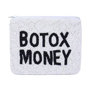 Premium Quality <b>Wool</b> Beaded Coin Purse Customizable Zippered Closure Made Premium Quality Felt Plain Back Beaded Front for Daily - Product Image 1