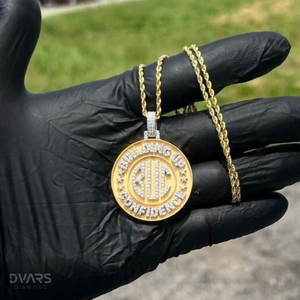 Colgante Redondo Personalizado de Hip Hop con Incrustaciones de Diamantes, Colgante con Nombre Personalizado, Colgante de Plata 925, Colgante con Letras Giratorias Personalizadas - Product Image 1