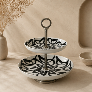 Premium Pedestal Serving <b>Stand</b> with Bold Arabic Calligraphy Design for Elegant <b>Cake</b> Dessert and Fruit Presentation - Product Image 4