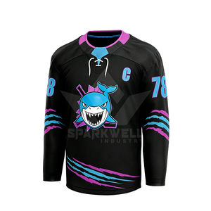 Maillot de hockey sur glace violet personnalisé pour homme, manches longues, nom de l'équipe sublimé, 36, vêtement en polyester anti-humidité - Product Image 6