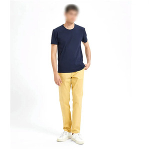 เสื้อยืดคอตตอนสีพื้นเรียบง่าย ดีไซน์เรียบง่าย สไตล์ใหม่สำหรับผู้ชาย แขนสั้น เสื้อยืดเปล่า - Product Image 5