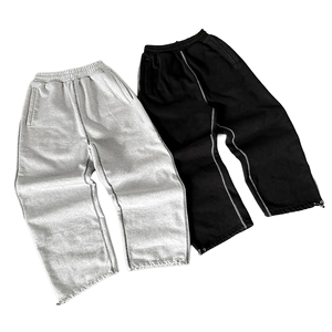 Pantalon de jogging personnalisé en coton French Terry, coupe ample, jambe large, brodé, pour homme - Product Image 6