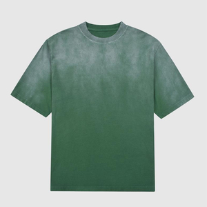 T-shirts pour hommes tendance 2025, style vintage délavé à l'acide, col rond, manches classiques, ourlet bas, marque privée, OEM - Product Image 2