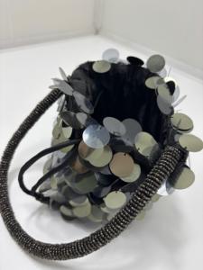 Beautiful Premium Quality Beaded <b>Sequin</b> Embroidered Bucket <b>Bags</b> with Zipper Closure Stylish Fashion Design for Party Use - Product Image 5