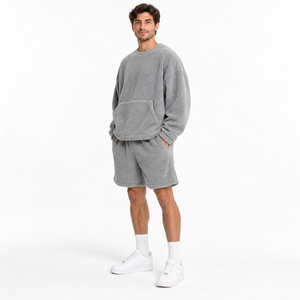 Conjunto de Sudadera y Pantalones Cortos de Verano para Hombre, Ligero, Informal, de Dos Piezas, Estilo Urbano, Sudadera con Capucha y Pantalones Cortos, Ropa de Primera Calidad - Product Image 3