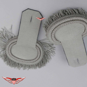 Nuevas Epaulettes Grises de Alta Calidad Personalizadas para Uniformes Tácticos, con Hilos Metálicos y Flecos de Mylar, con Borlas - Product Image 5