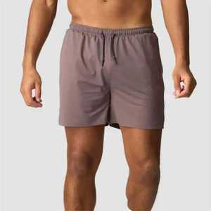 Pantalones Cortos Deportivos de Secado Rápido para Hombre, Color Sólido, Cintura con Cordón, Casuales, 100% Poliéster, Tejido de Punto, Corte Medio, Estilo Urbano - Product Image 1