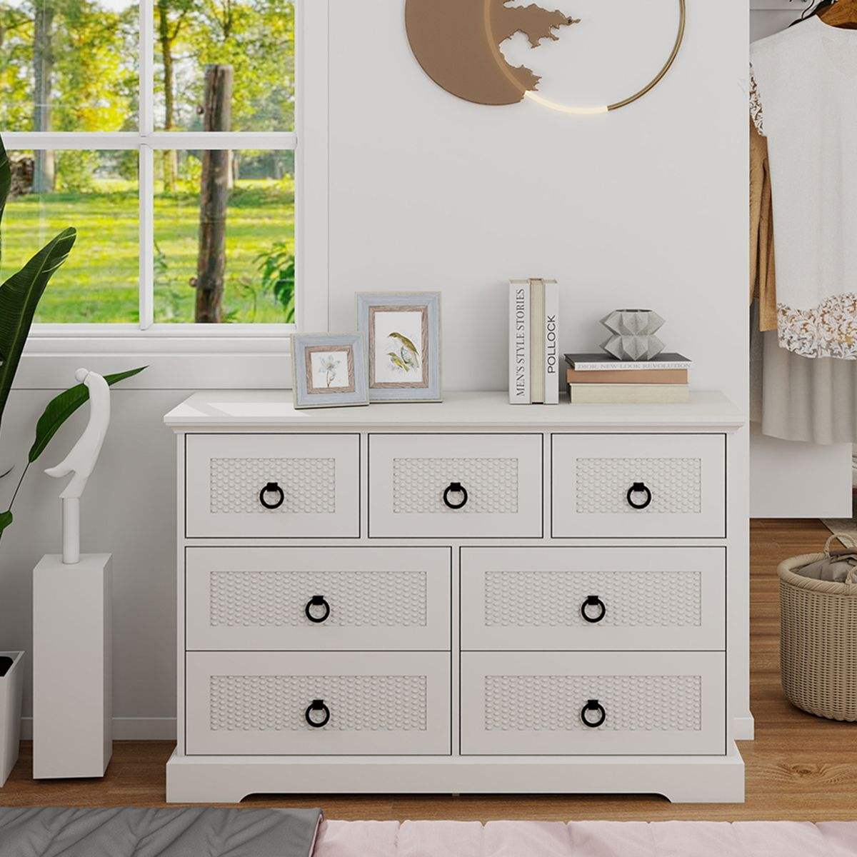 White 7 Drawers Color