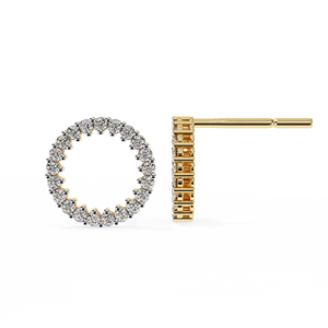 Elegant Round Diamond Hoop <b>Stud</b> Earrings Classic Pave Set Fine Jewelry For Women Bridal Wedding Party And Special Occasions Gift - Product Image 3