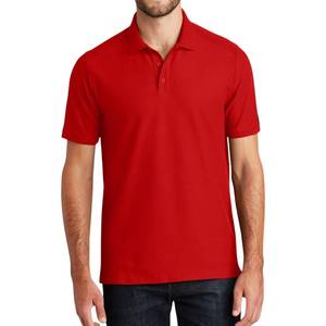 Polo en piqué de coton marron à manches courtes pour homme, couleur unie, décontracté, boutonné, coupe classique, tricoté, anti-rétrécissement - Product Image 5