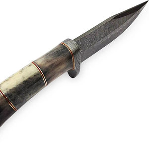 Custom Handmade Damascus Steel Camping <b>Knife</b> with Wood Handle OEM Best Product with Leather <b>Sheath</b> - Product Image 1