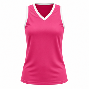 Ensemble d'uniformes de basket-ball roses pour femmes |   Maillot de performance sans manches et short |   Ensemble de vêtements de sport légers et respirants pour équipes - Product Image 4