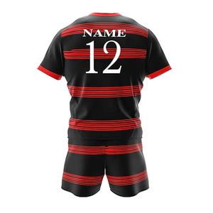 Tenue de rugby athlétique à séchage rapide, maillot et short avec coupe confortable pour entraînement intensif en équipe, uniforme de rugby durable pour équipe. - Product Image 3