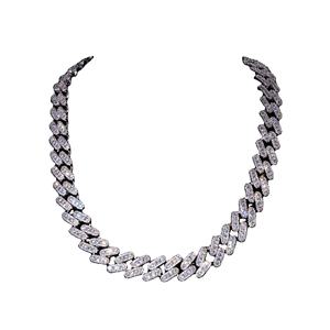 Chaîne cubaine tendance style rappeur en moissanite certifiée GRA, plaquée or blanc/jaune/rose, fabrication en usine - Product Image 1