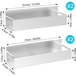 Set di 4 Organizzatori Magnetici Argento per Spezie, per Frigorifero e Forno - Product Image 5