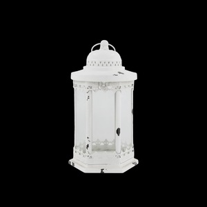 Wholesale <b>Weddings</b> Favors White Patina Metal <b>Candle</b> Holder Lantern for Tabletop Decorations - Product Image 4
