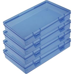Set di 4 Contenitori Rettangolari in Plastica con Coperchi a Cerniera, Organizer Vuoti per Piccoli Oggetti e Progetti Creativi - Product Image 3