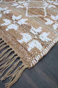Handmade Classic <b>Natural</b> Fiber Square Floral Design Jute Cotton Chenille Kilim Jacquard Flat Weave <b>Rug</b> Set Home Area <b>Rugs</b> - Product Image 2