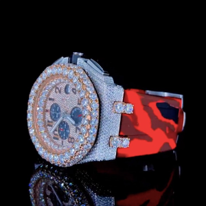 Montre unisexe la plus vendue, sertie de moissanite, avec fonction date automatique, montre de haute qualité avec diamants incolores, prix de gros - Product Image 6
