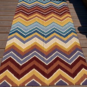 Alfombra Kilim de Lana Hecha a Mano, Patrón Abstracto Colorido, Ecológica, Apta para Mascotas, Tejido Plano, Alfombra Moderna de Estilo Bohemio - Product Image 1