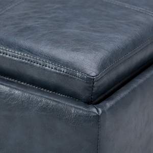Rockwood Denim Blue Cube pouf con vassoio elegante sgabello e mobili in ottomana - Product Image 5