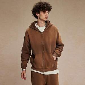 Sweat à capuche de qualité supérieure pour homme, coupe classique, logo personnalisé brodé sur le devant, couleur unie, coton-polyester-spandex-laine - Product Image 2