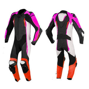 Combinaison de moto en cuir style course à mouvement flexible, tenue de moto renforcée pour un ajustement sécurisé - Product Image 3