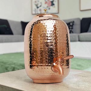 Distributeur d'eau traditionnel indien en cuivre avec robinet, récipient de stockage en cuivre pur, usine OEM - Product Image 2