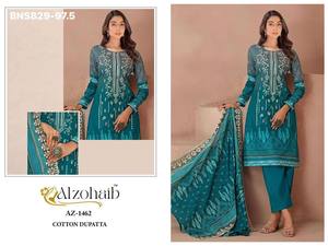 Conjunto de Salwar Kameez y Dupatta de Algodón con Estampado y Bordado para Uso Casual, Buen Precio, Exportador de Moda Femenina - Product Image 2