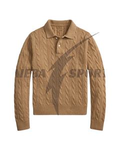 Pull décontracté d'hiver pour femme, de très haute qualité, à boutons sur le devant, col personnalisé, 100% laine, anti-boulochage, respirant - Product Image 4