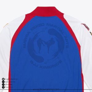 Blouson bomber en satin avec logo personnalisé, broderie patchwork, logo unisexe, coupe oversize, streetwear, blouson letterman uni pour unisexe - Product Image 4