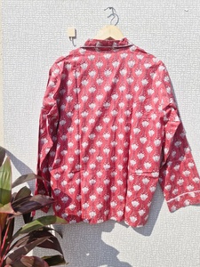 ชุดนอนผ้าฝ้ายสำหรับผู้หญิง ลายดอกไม้สไตล์ชาติพันธุ์ เนื้อผ้านุ่ม ระบายอากาศได้ดี ชุดนอนลำลอง ชุดเซ็ตติดกระดุม - Product Image 5