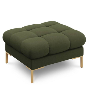 Pouf Ottoman Moderne et Simple en Bois Véritable, Mousse et Tissu, Forme Ronde, pour Salon et Salle à Manger - Product Image 6