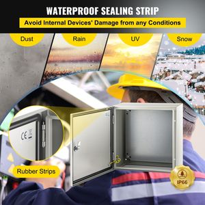 Scatola Elettrica in Acciaio NEMA 4X IP66 Impermeabile e Antipolvere 40,6 x 40,6 x 20,3 cm per Esterni/Interni - Product Image 2