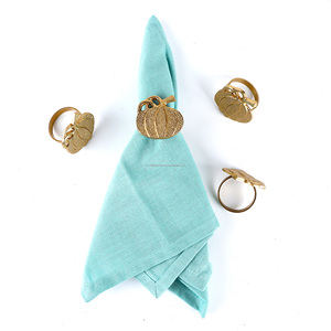 Vente chaude doré en forme de citrouille rond de serviette cercle en métal boucle de serviette décoration de table rond de serviette Halloween spécial - Product Image 6