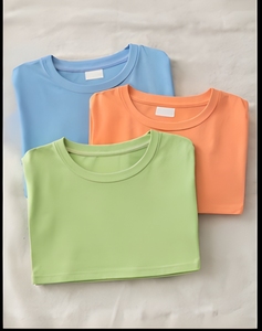 Street Style Cotton Crop <b>Top</b> Women Trendy Slim Fit Breathable Soft Fabric Summer Casual Tee OEM ODM - Product Image 4