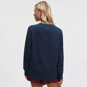 Fashion Trend Women's Casual Regular Fit Long Sleeve T-Shirt Sweatshirt O-Neck <b>Top</b> Breathable Logo Jersey Solid Color Women Tee - Product Image 2