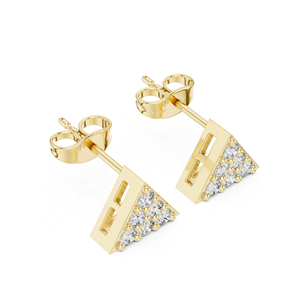Boucles d'oreilles de fiançailles en or blanc 14 carats avec diamant rond cultivé en laboratoire pour femmes |   Nouveau diamant cultivé - Product Image 5