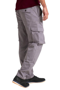 Pantalon cargo classique en coton pour homme, poches latérales à rabat, anti-plis, respirant, séchage rapide, coupe confortable à la taille, tissu durable - Product Image 4