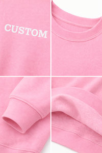 Premium Men's Sweatshirt Crewneck Custom Print Cotton <b>Fleece</b> Pullover Blank Sweatshirt for Branding Bulk Wholesale - Product Image 5