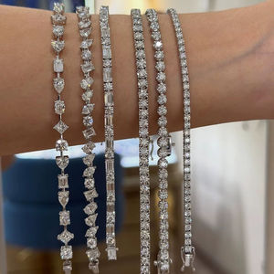 Bracelet tennis de luxe entièrement serti de diamants, diamants de laboratoire, bijoux hip-hop, argent 925 personnalisé, pour hommes et femmes, vente en gros - Product Image 1