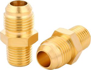 Raccord de tuyauterie en laiton, filetage NPT mâle, tête ronde, poli, droit, basse pression, classe 150, pour plomberie et alimentation en eau - Product Image 5