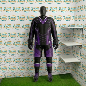 Uniformes de hockey sobre hielo sublimados personalizados al por mayor para hombres adultos, tallas grandes, conjuntos de uniformes de equipo con impresión, de secado rápido y transpirables - Product Image 2