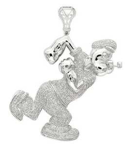 Colgante de Plata de Ley 925 Personalizado, Estilo Hip Hop, con Personajes de Dibujos Animados, Incrustaciones de Moissanita - Product Image 2