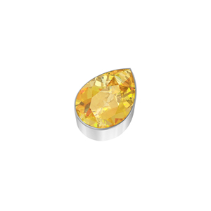 Pendentif coulissant ovale en citrine en argent sterling 925 de qualité supérieure, finition classique, avec fermoir à ressort et chaîne à maillons, serti clos - Product Image 1