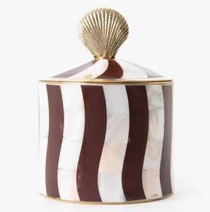 Caja de almacenamiento decorativa con incrustaciones de hueso de marfil, la más vendida, con tapa dorada, tarro redondo de lujo para mesa de tocador y decoración elegante del hogar. - Product Image 3