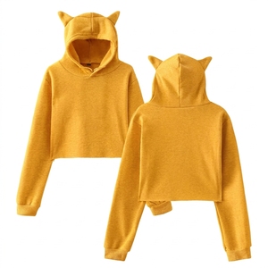 Washed Lady Hooded 380gsm Oversized 100% Hoodies Cropped Pullover for Women Plain Tyed Long Sleeve Streetwear Hoodie - Product Image 3