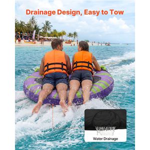 Tubi Gonfiabili per 2 Persone, Capacità 340 libbre, Tubi Trainabili in PVC per Sport Acquatici, Accessorio per Barche - Product Image 6